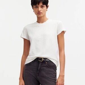 Madewell The Shrunken Tee White Crew Neck Short Sleeve Size XXS